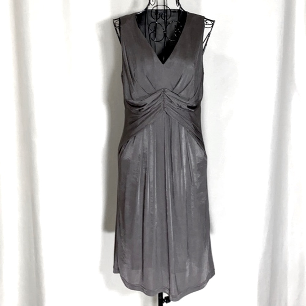 ESPRIT Silky Shimmering Pewter Cocktail Dress